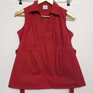 NWOT MOTHERHOOD MATERNITY Red Collar Tie Back Tank